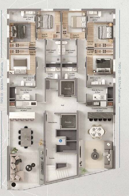Apartamento, 3 quartos, 124 m² - Foto 13