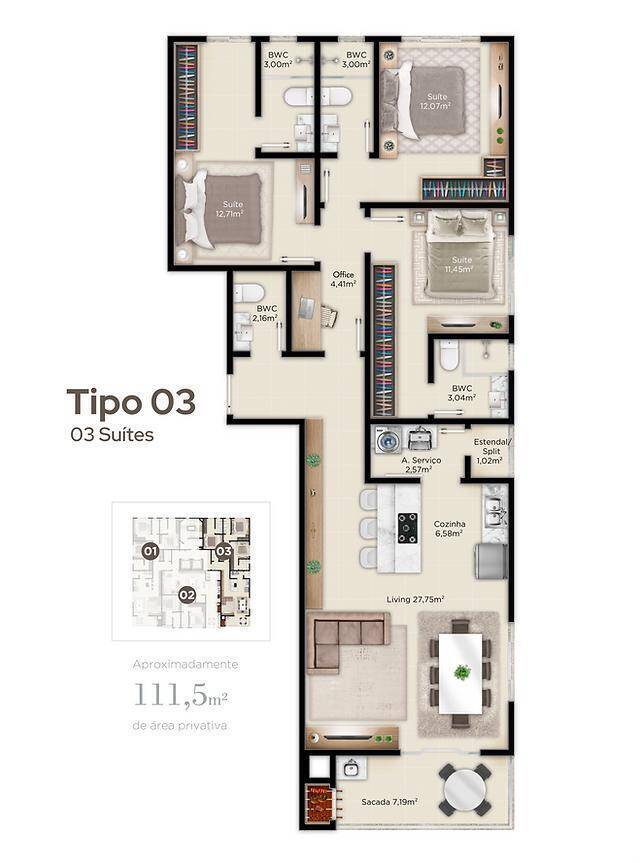 Apartamento, 3 quartos, 112 m² - Foto 20