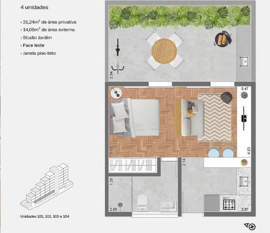 Apartamento, 1 quarto, 23 m² - Foto 14