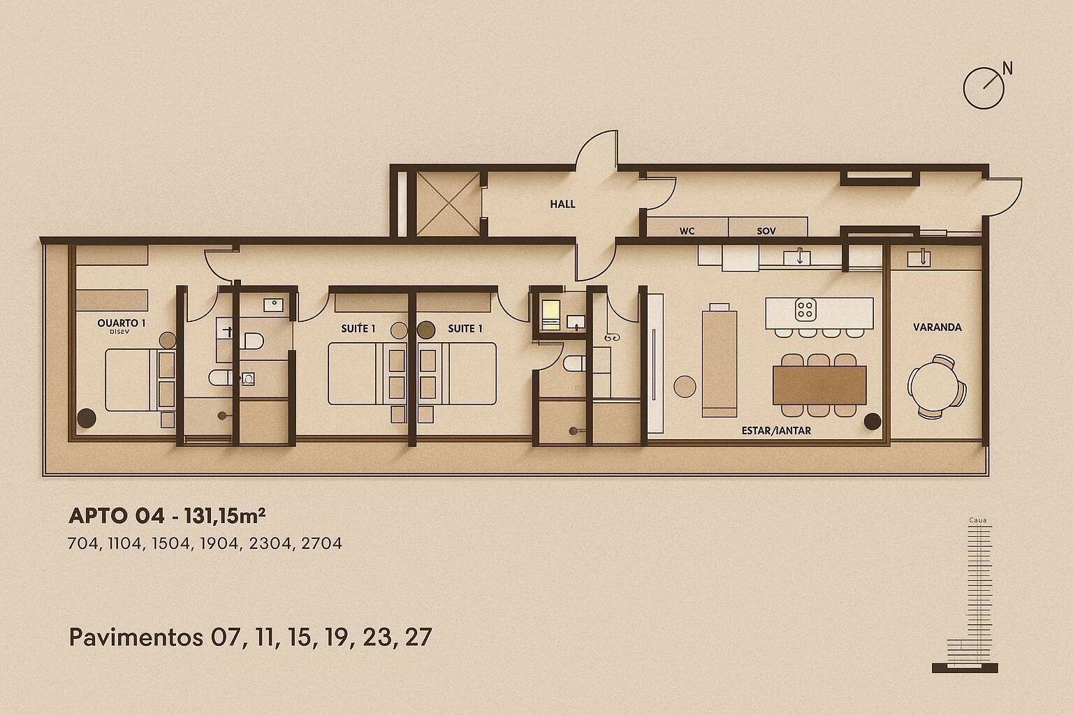 Apartamento, 3 quartos, 131 m² - Foto 7