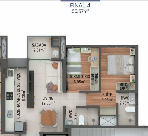 Apartamento, 2 quartos, 55 m² - Foto 14