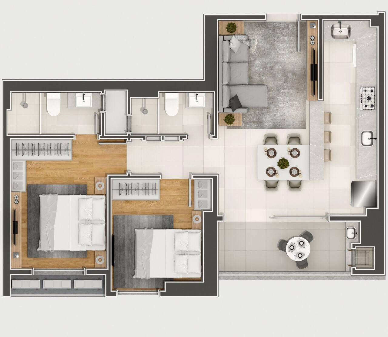 Apartamento, 2 quartos, 73 m² - Foto 60