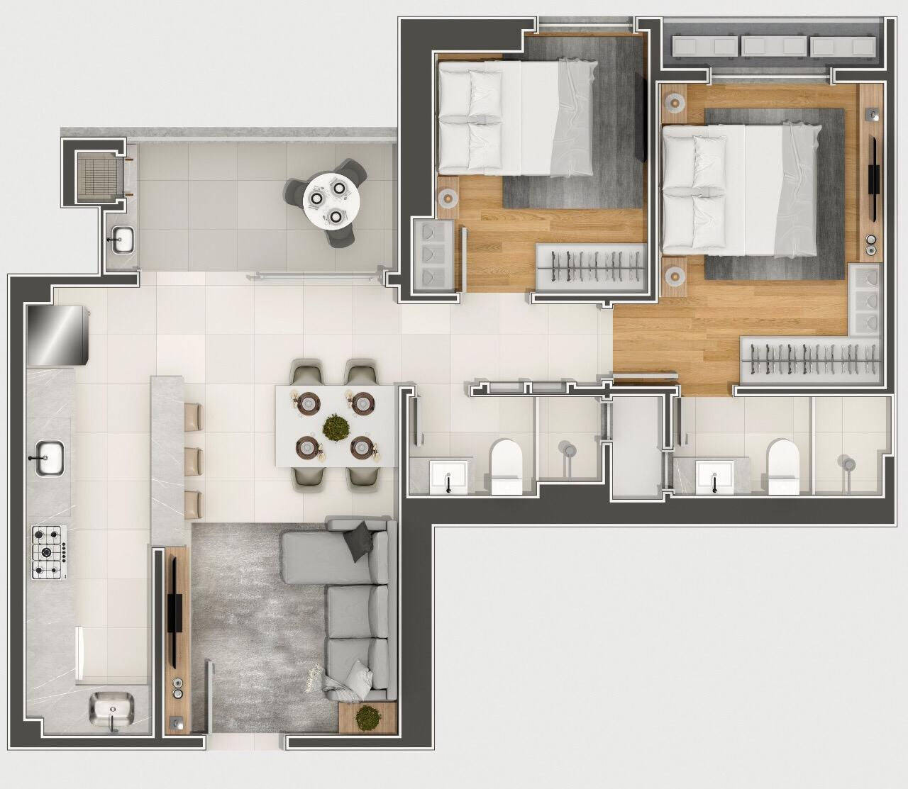 Apartamento, 2 quartos, 73 m² - Foto 63