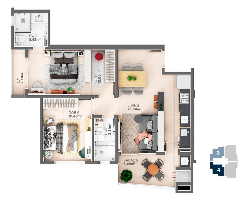 Apartamento, 2 quartos, 74 m² - Foto 51