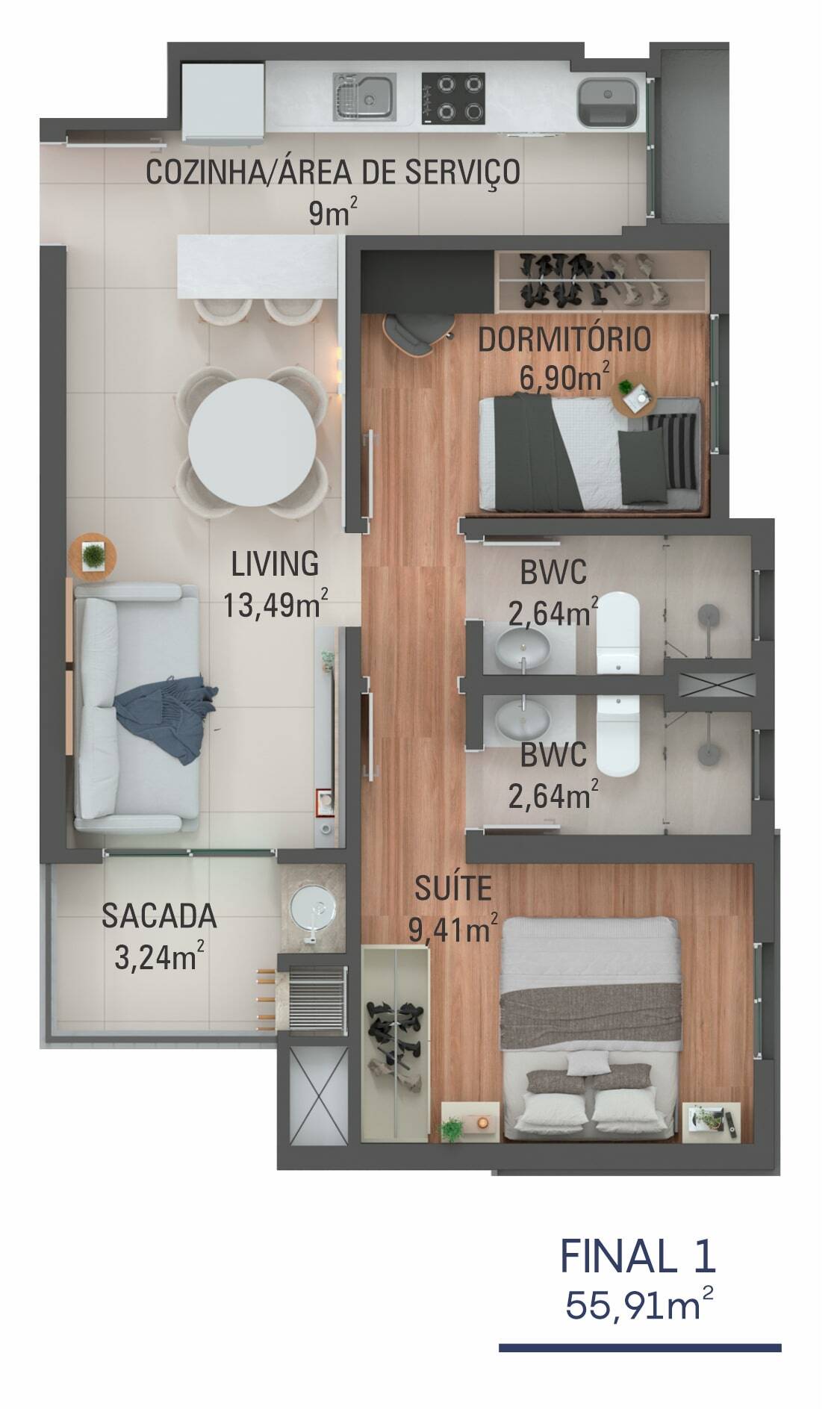 Apartamento, 2 quartos, 55 m² - Foto 21