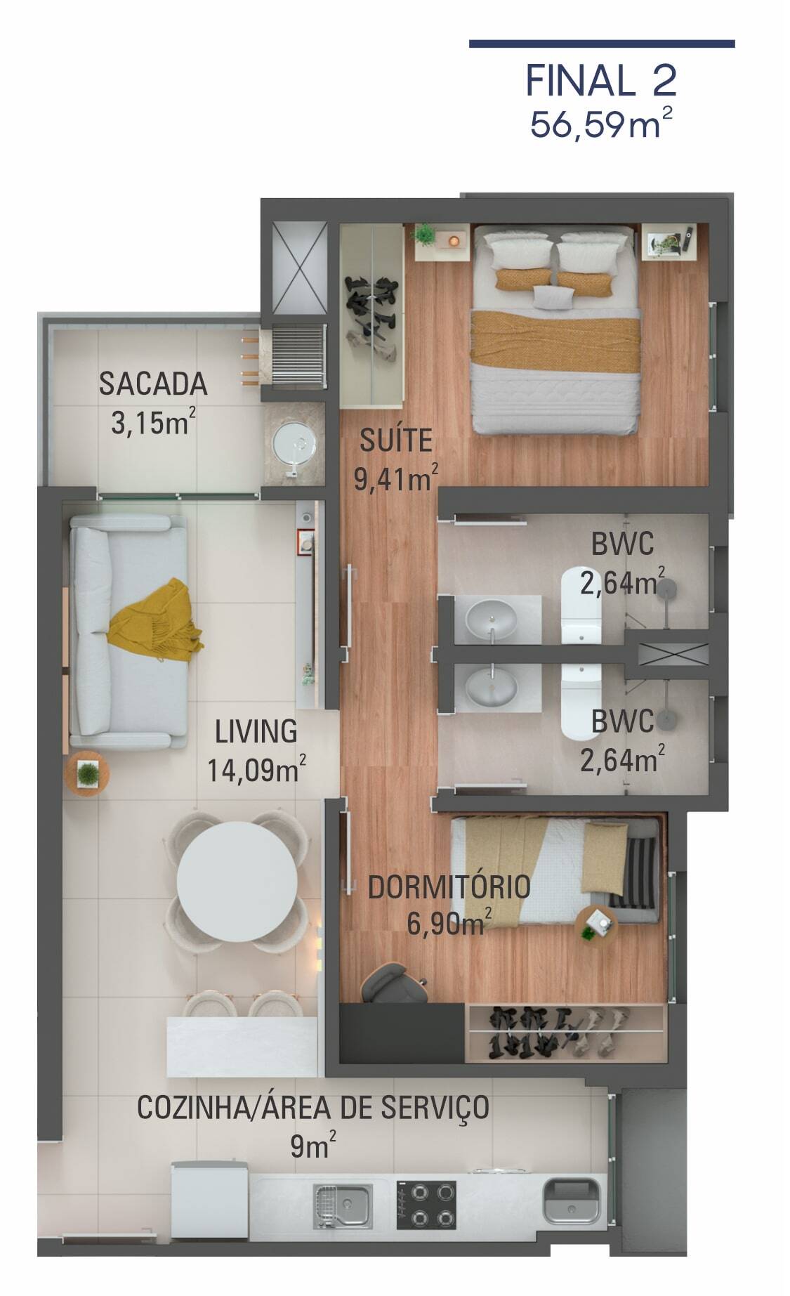 Apartamento, 2 quartos, 55 m² - Foto 22