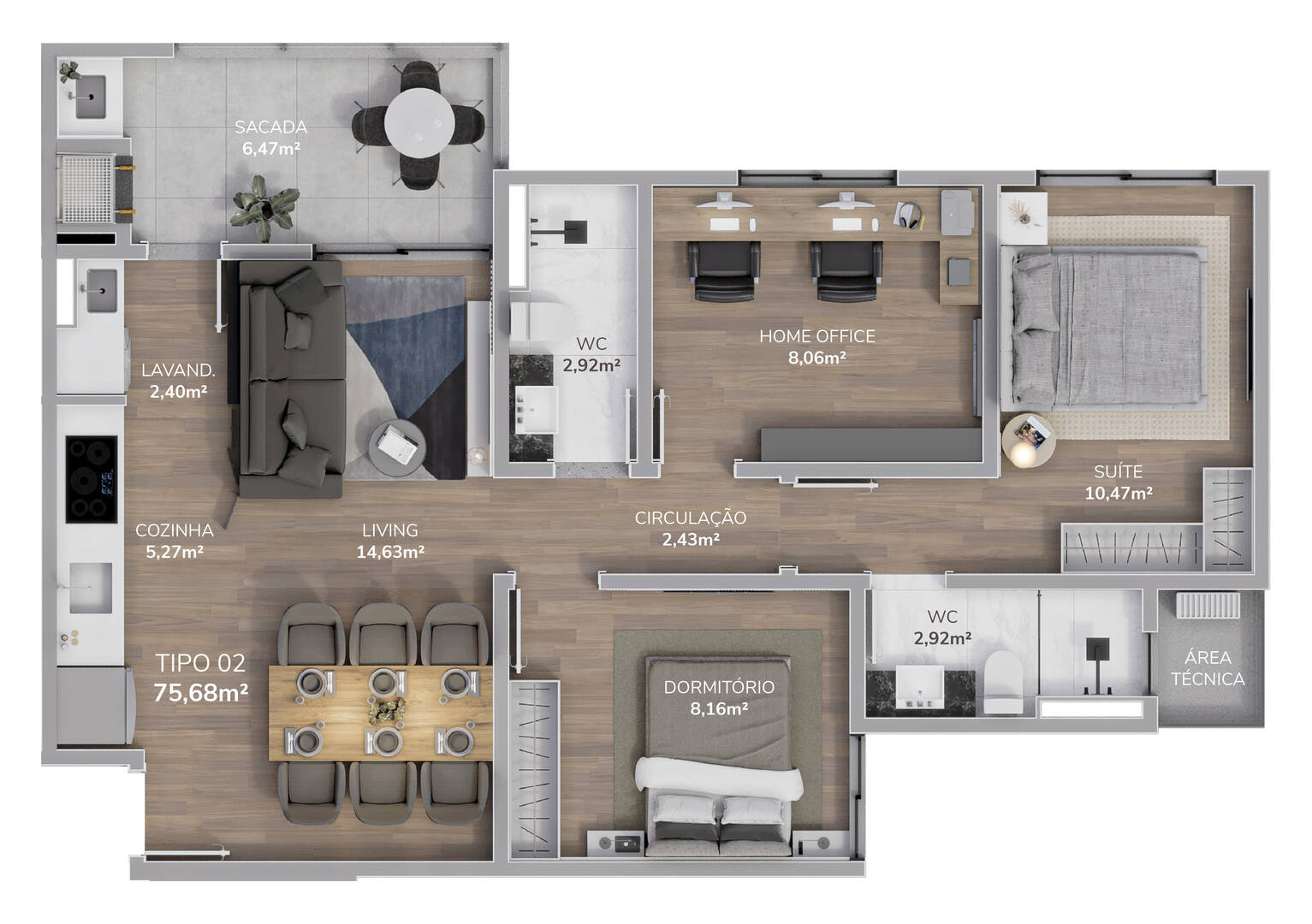 Apartamento à venda com 3 quartos, 75m² - Foto 23