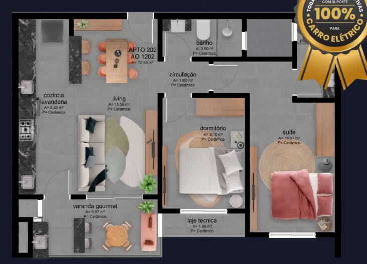 Apartamento à venda com 2 quartos, 69m² - Foto 20