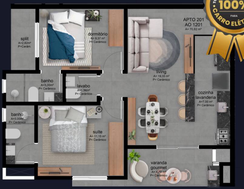 Apartamento à venda com 2 quartos, 69m² - Foto 21